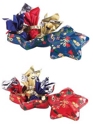 Stern-Geschenkdose gefüllt mit Schoko-Kometen, 37 g Venchi Stern-Geschenkdose gefüllt mit Schoko-Kometen, 37 g Venchi