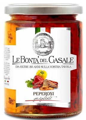 Peperoni grigliata in Olio, gegrillte Paprika in Öl 280 g, Le Bontà del Casale