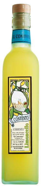 Limoncello con Limoni di Sorrento IGP, 500 ml Il Convento