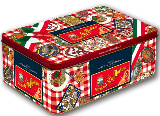 Dolce & Gabbana Limited Edition Pastabox mit Tischsets, 5 x 500 g Di Martino Pasta und 2 x 400 g Tomaten