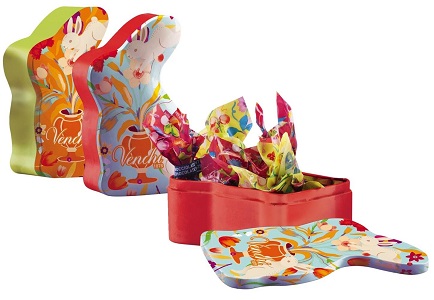 Metall Bunny Tin Hasendose gefüllt mit gemischten Ostereiern mit Nüssen und Pistazien, 66 g Venchi 