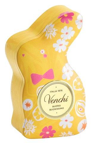 Metall Bunny Tin Hasendose gefüllt mit gemischten Ostereiern mit Nüssen und Pistazien, 66 g Venchi 
