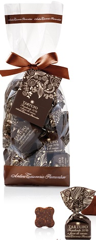 Trüffel-Pralinen mit Kakaobohnensplitter Tartufi fondente 70% e fave di cacao 100 g lose Antica Torroneria Piemontese