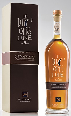 Grappa Le Diciotto Lune Riserva Botte No. 115 (Ciliegia), 0,7 l in Geschenkpackung Marzadro